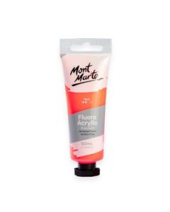 Mont Marte Premium Acrylic Paint - Tube of 50 ml (1.7 Oz) - Fluorescent Red