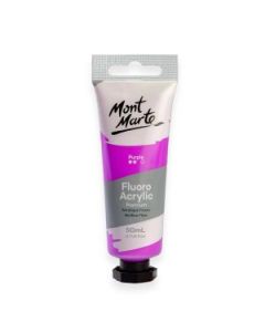 Mont Marte Premium Acrylic Paint - Tube of 50 ml (1.7 Oz) - Fluorescent Purple