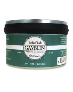 Gamblin Printmaking Relief Ink - Phthalo Green - Jar of 175 ML