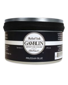 Gamblin Printmaking Relief Ink - Prussian Blue - Jar of 175 ML