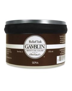 Gamblin Printmaking Relief Ink - Sepia - Jar of 175 ML