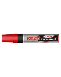 Soni Officemate Refillable - Jumbo Permanent Marker - Chisel Tip (10 MM) - Red