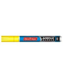 Soni Officemate Water Base Acrylic Marker - Bullet Tip (4.5 MM) - Fluorescent Yellow