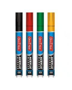 Soni Officemate Water Base Acrylic Regular Tip Marker - Pack of 4