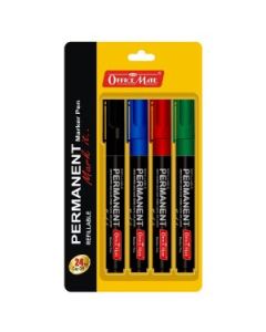 Soni Officemate Refillable - Regular Permanent Marker - Blister Pack of 4