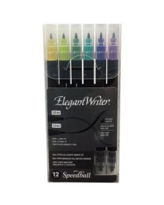 Speedball Elegant Writer - Dye Based Calligraphy Marker - Dual-Tripped (Scroll + Chisel Tip)- Set of 12 Marker