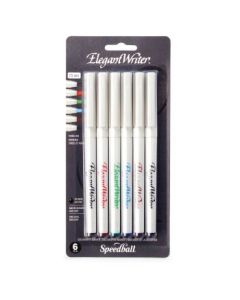 Speedball Elegant Writer - Dye Based Calligraphy Marker - Medium 2.5 MM Chisel Tip - Set of 6 Marker