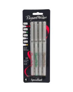 Speedball Elegant Writer - Dye Based Calligraphy Marker - Chisel Tip - Special Occasion Set of 4 Marker