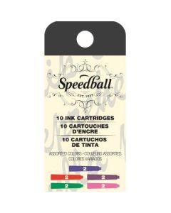 Speedball Calligraphy Fountain Pen - Ink Cartridges (Refills) - Assorted Colours - Pack of 10