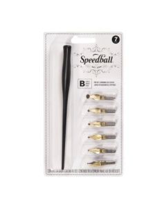 Speedball Nib & Pen Holder Set - B-Series - Set of 6 Nibs + Standard Holder