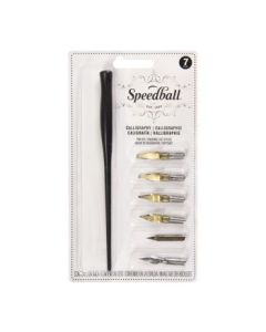 Speedball Nib & Pen Holder Set - Calligraphy Pen Set - 6 Nibs + Standard Holder