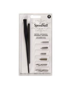 Speedball Nib & Pen Holder Set - Mapping Pen Set - 6 Nibs + Standard & Crowquill Holder