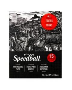 Speedball Printmaking Paper - Smooth 245 GSM - 27.9 x 35.6 cm or 11 x 14" Pad of 20 Sheets