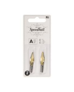 SpeedBall Broad Edge Universal Lettering Nibs - Type A (Square) - Blister Pack of 2 - Size A2/A3