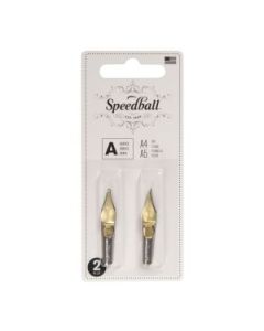 SpeedBall Broad Edge Universal Lettering Nibs - Type A (Square) - Blister Pack of 2 - Size A4/A5