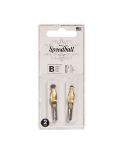 SpeedBall Broad Edge Universal Lettering Nibs - Type B (Round) - Blister Pack of 2 - Size B0/B½