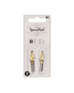 SpeedBall Broad Edge Universal Lettering Nibs - Type B (Round) - Blister Pack of 2 - Size B1/B2