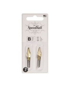 SpeedBall Broad Edge Universal Lettering Nibs - Type B (Round) - Blister Pack of 2 - Size B3/B4