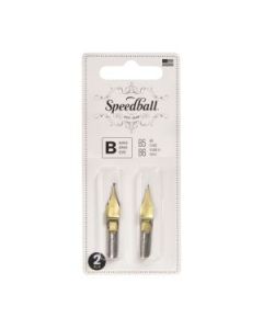 SpeedBall Broad Edge Universal Lettering Nibs - Type B (Round) - Blister Pack of 2 - Size B5/B6