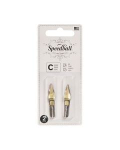 SpeedBall Broad Edge Right Handed Lettering Nibs - Type C (Flat) - Blister Pack of 2 - Size C4/C5