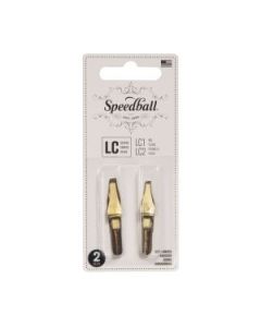 SpeedBall Broad Edge Left Handed Lettering Nibs - Type C (Flat) - Blister Pack of 2 - Size LC1/LC2