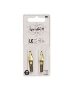 SpeedBall Broad Edge Left Handed Lettering Nibs - Type C (Flat) - Blister Pack of 2 - Size LC2/LC3