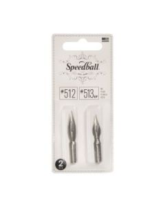 SpeedBall Standard Point Dip Pen - Blister Pack of 2 - 512/513 - Bowl Pointed & Globe Nib