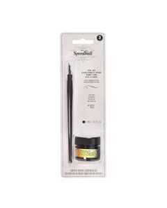 Speedball Pen + Ink Set - Super Black + 102 Crow Quill Nib and Holder