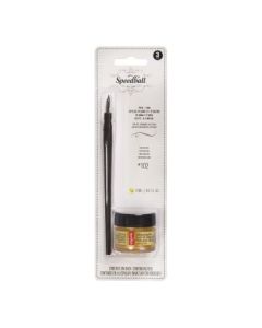 Speedball Pen + Ink Set - Gold + 102 Crow Quill Nib and Holder