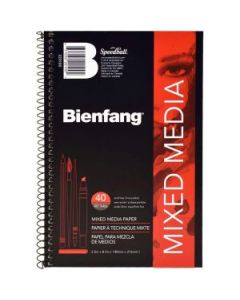 Speedball Bienfang Mixed Media - Fine Grain 146 GSM - 13.97 cm x 21.59 cm or 5.5" x 8.5" Spiral Long Side Pad of 40 Sheets