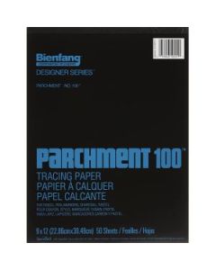 Speedball Bienfang Parchment 100 Tracing Paper - Fine Tooth 40 GSM - 22.86 cm x 30.48 cm or 9" x 12" Glued Short Side Pad of 50 Sheets