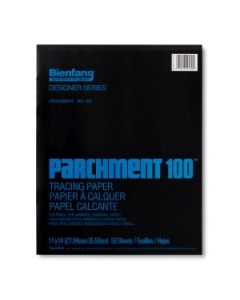 Speedball Bienfang Parchment 100 Tracing Paper - Fine Tooth 40 GSM - 27.94 cm x 35.56 cm or 11" x 14" Glued Short Side Pad of 50 Sheets