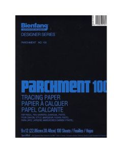 Speedball Bienfang Parchment 100 Tracing Paper - Fine Tooth 40 GSM - 22.86 cm x 30.48 cm or 9" x 12" Glued Short Side Pad of 100 Sheets