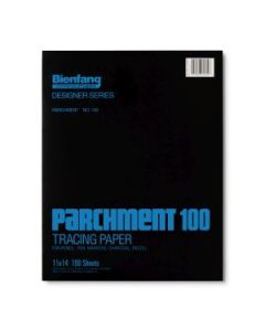 Speedball Bienfang Parchment 100 Tracing Paper - Fine Tooth 40 GSM - 27.94 cm x 35.56 cm or 11" x 14" Glued Short Side Pad of 100 Sheets