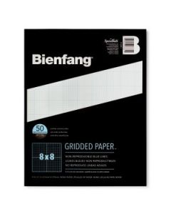 Speedball Bienfang Designer Grid (8 x 8) Paper - Smooth 75 GSM - 21.59 cm x 27.94 cm or 8.5" x 11" Glued Short Side Pad of 50 Sheets