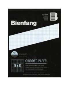 Speedball Bienfang Designer Grid (8 x 8) Paper - Smooth 75 GSM - 27.94 cm x 43.18 cm or 11" x 17" Glued Short Side Pad of 50 Sheets