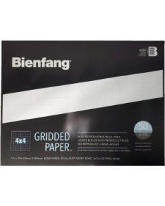 Speedball Bienfang Designer Grid (4 x 4) Paper - Smooth 75 GSM - 43.18 cm x 55.8 cm or 17" x 22" Glued Short Side Pad of 50 Sheets