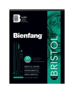 Speedball Bienfang Bristol Board Drawing Paper - Vellum Surface 238 GSM - 22.86 cm x 30.48 cm or 9" x 12" Glued Short Side Pad of 20 Sheets