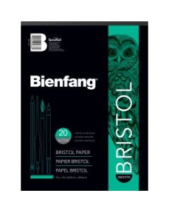 Speedball Bienfang Bristol Board Drawing Paper - Smooth Surface 238 GSM - 22.86 cm x 30.48 cm or 9" x 12" Glued Short Side Pad of 20 Sheets