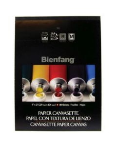 Speedball Bienfang Canvasette Paper Pad - Coated Canvas 281 GSM - 22.86 cm x 30.48 cm or 9" x 12" Glued Short Side Pad of 10 Sheets