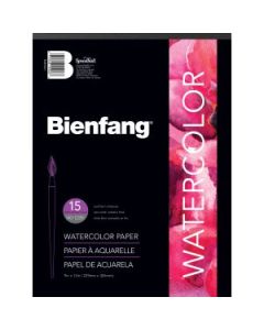 Speedball Bienfang pH Neutral Watercolor Paper - Cold Press 228 GSM - 22.86 cm x 30.48 cm or 9" x 12" Glued Short Side Pad of 15 Sheets