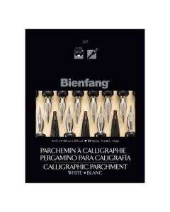 Speedball Bienfang Calligraphy Parchment Paper - White Fine Tooth 74 GSM - 21.59 cm x 27.94 cm or 8.5" x 11" Glued Short Side Pad of 50 Sheets