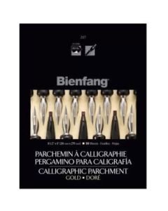 Speedball Bienfang Calligraphy Parchment Paper - Gold Fine Tooth 74 GSM - 21.59 cm x 27.94 cm or 8.5" x 11" Glued Short Side Pad of 50 Sheets