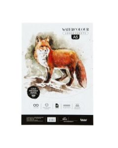 Scholar Artists' Watercolour - A5 (14.8 cm x 21 cm or 5.8 in x 8.3 in) Natural White Heavy Grain / Matt Surface / Cold Press 300 GSM 100% Wood Free Cellulose Cotton Paper, Poly Pack of 20 Sheets