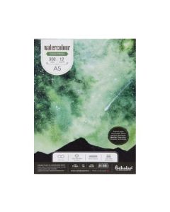 Scholar Artists' Watercolour - A5 (14.8 cm x 21 cm or 5.8 in x 8.3 in) Natural White Heavy Grain / Matt Surface / Cold Press 300 GSM 100% Wood Free Cellulose Cotton Paper, Glued Pad of 12 Sheets