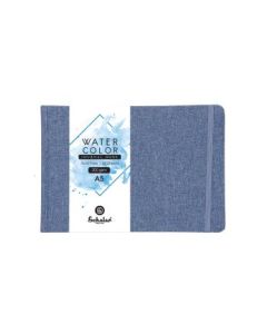 Scholar Artists' Watercolour Journal - A5 (14.8 cm x 21 cm or 5.8 in x 8.3 in) Natural White Cold Press 300 GSM, Blue Travel Journal of 28 Sheets