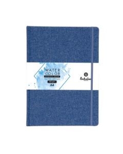 Scholar Artists' Watercolour Journal - A4 (29.7 cm x 21 cm or 8.3 in x 11.7 in) Natural White Cold Press 300 GSM, Blue Travel Journal of 28 Sheets