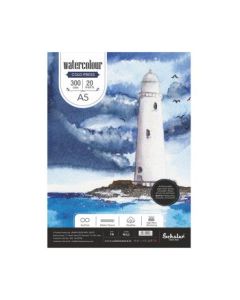 Scholar Artists' Watercolour - A5 (14.8 cm x 21 cm or 5.8 in x 8.3 in) Natural White Medium Grain / Matt Surface / Cold Press 300 GSM 100% Wood Free Cellulose Cotton Paper, Poly Pack of 20 Sheets