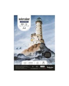 Scholar Artists' Watercolour - A4 (29.7 cm x 21 cm or 8.3 in x 11.7 in) Natural White Medium Grain / Matt Surface / Cold Press 300 GSM 100% Wood Free Cellulose Cotton Paper, Poly Pack of 10 Sheets