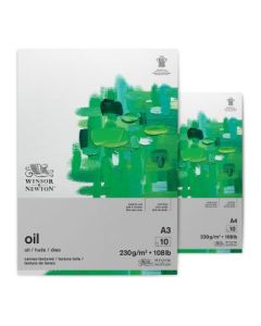 Winsor & Newton Oil Paper - Canvas Texture 230 GSM - Natural White Short Side Glued Pads